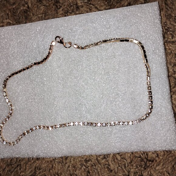 14kt Yellow Gold Authentic Diamond Tennis Necklace - Picture 3 of 4